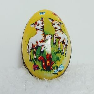Vintage Lithograph/Tin Easter Candy Container